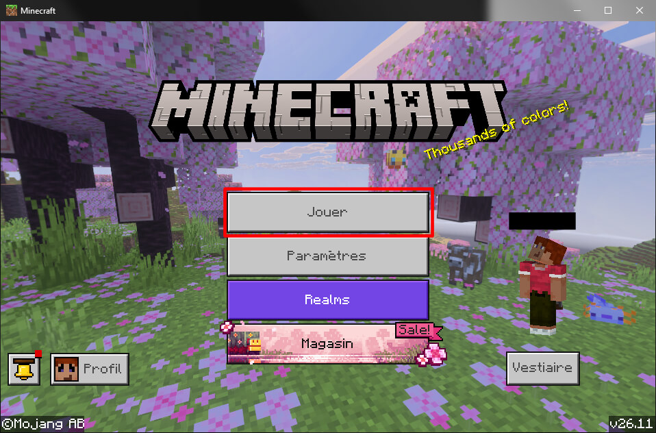 Menu principal de Minecraft